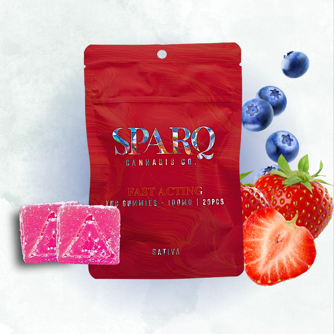 Photograph of product: Blue Strawberry Gummies 20-pack - 100mg