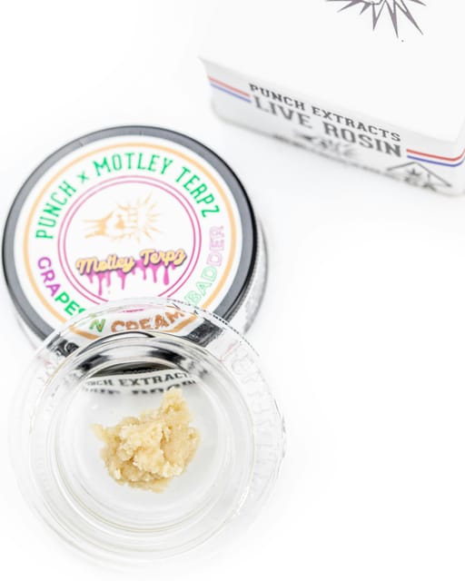 Photograph of product: Grapes N Cream | 1g T4 Live Rosin Cold Cure Badder