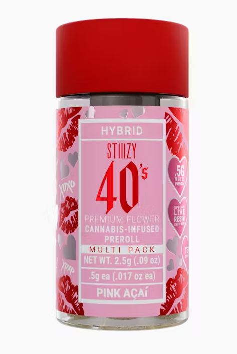 Photograph of product: 40S PINK ACAI | MINI PRE ROLLS | 5PK | HYBRID