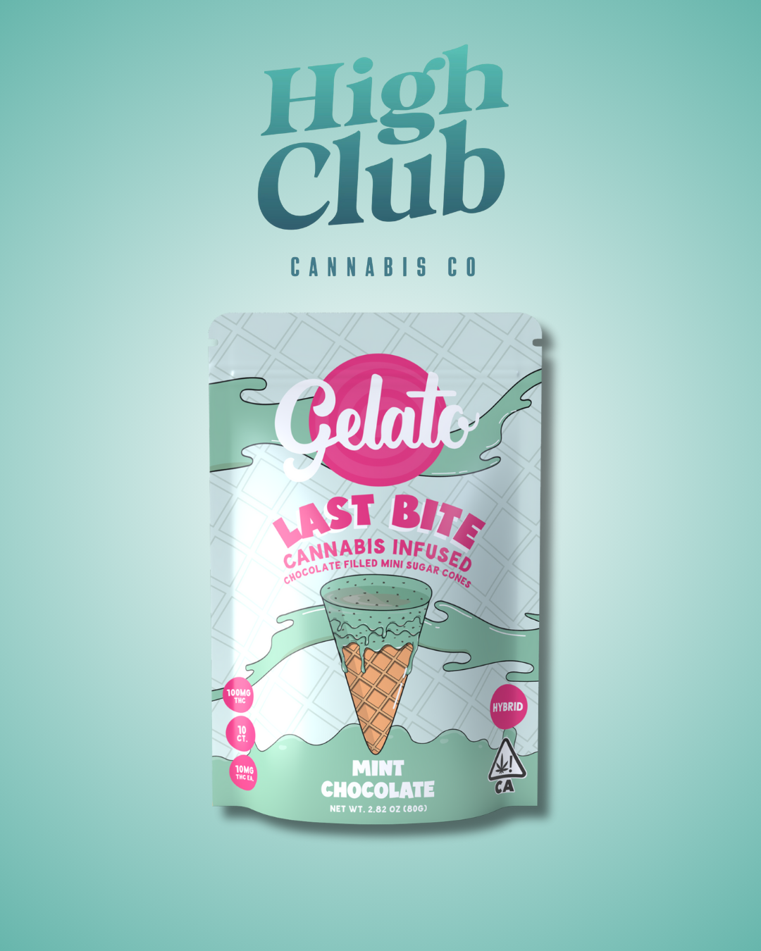 Photograph of product: Gelato Last Bite Cones | Mint Chocolate | 200MG Edibles