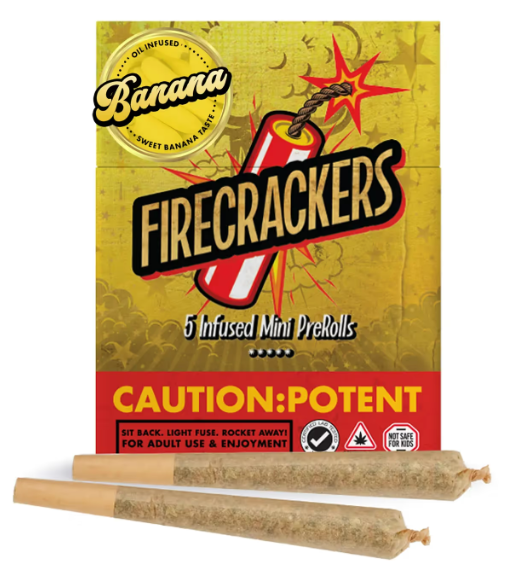 Photograph of product: Banana Candy Infused Pre-Rolls | 5pk - Firecrackers