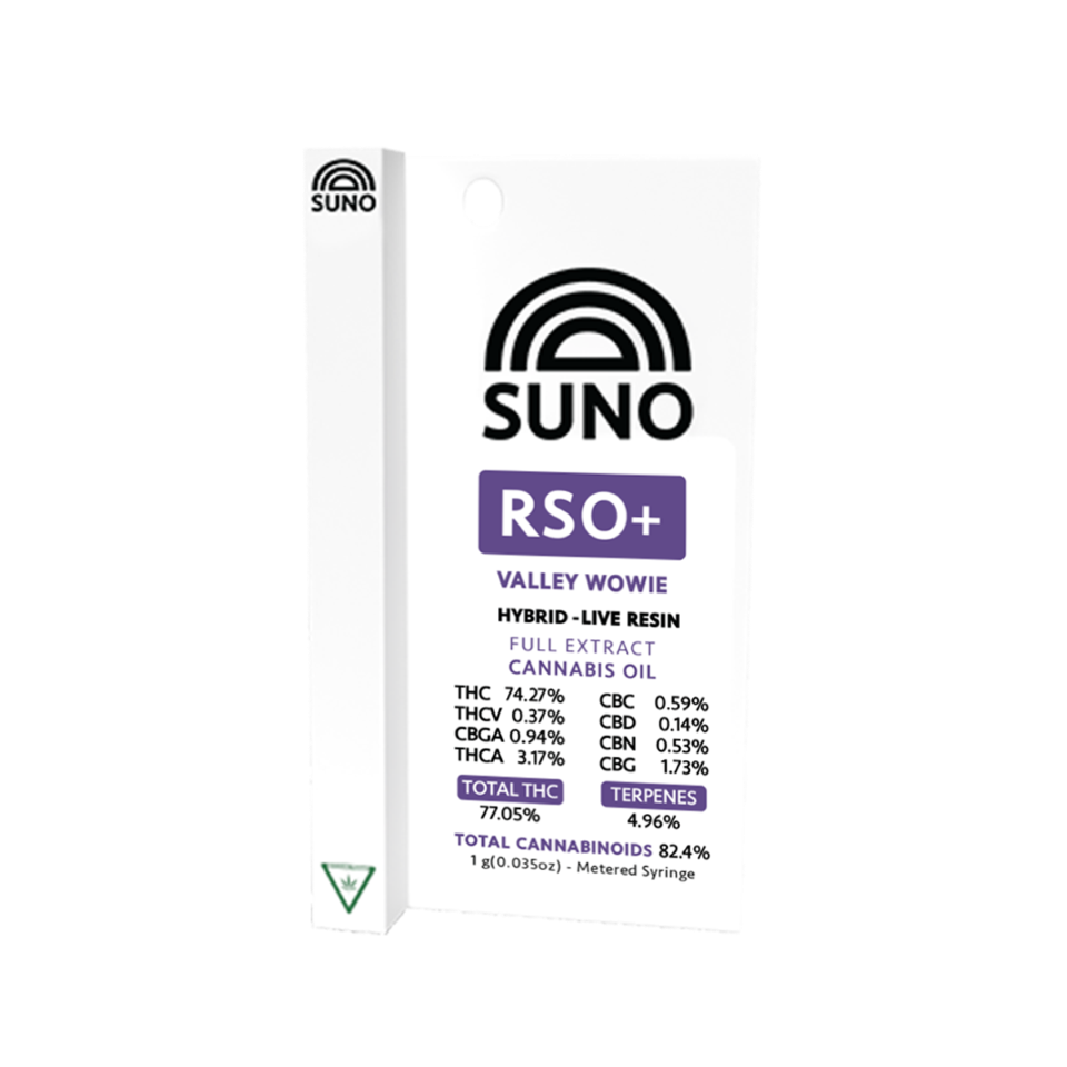 Photograph of product: 1g RSO+ Syringe (Hybrid- Valley Wowie)