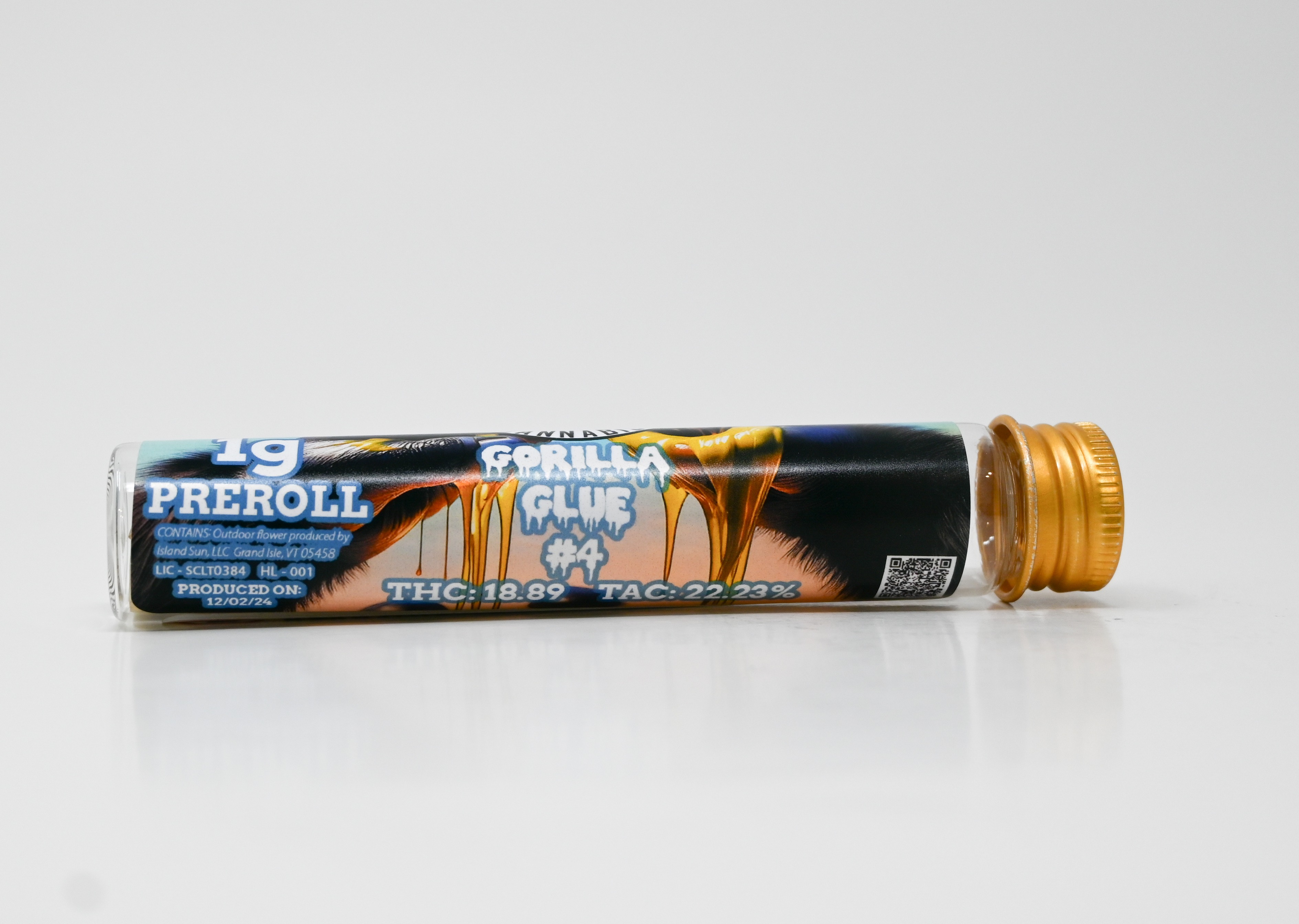 Photograph of product: Island Sun Gorilla Glue #4 Preroll