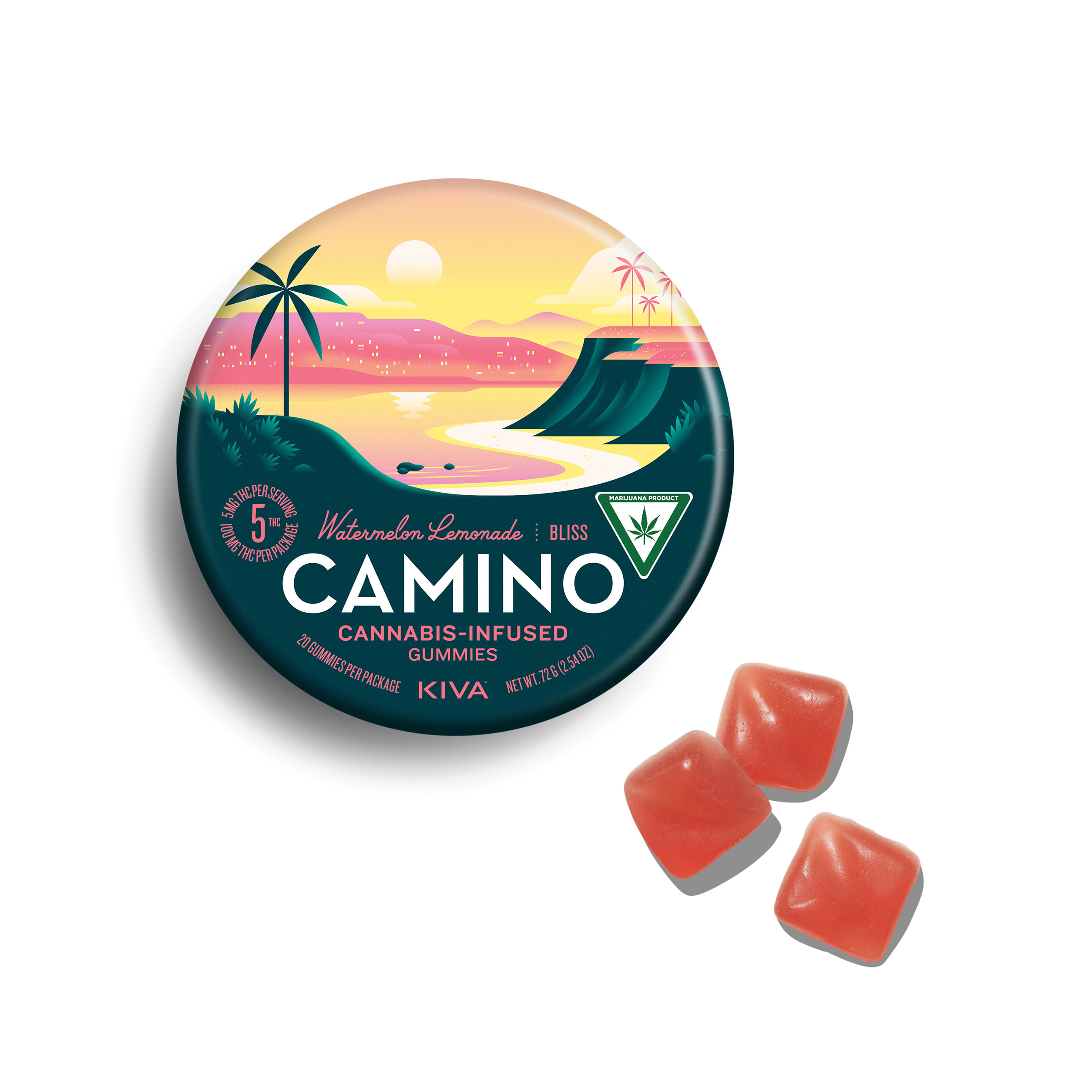 Photograph of product: Watermelon Lemonade Gummies (200mg THC, 20 Pack)