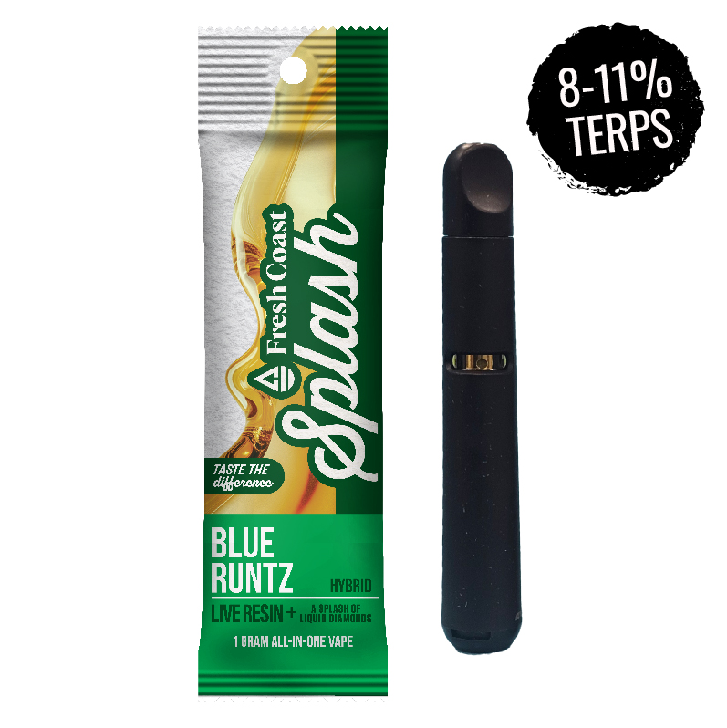 Photograph of product: Blue Runtz Live Resin Disposable | Splash
