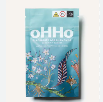 Photograph of product: Ohho | Blackberry + Chamomile | Goodnight Gummies | 10pc | 5:5:5 TH-oui:CBN:CBD