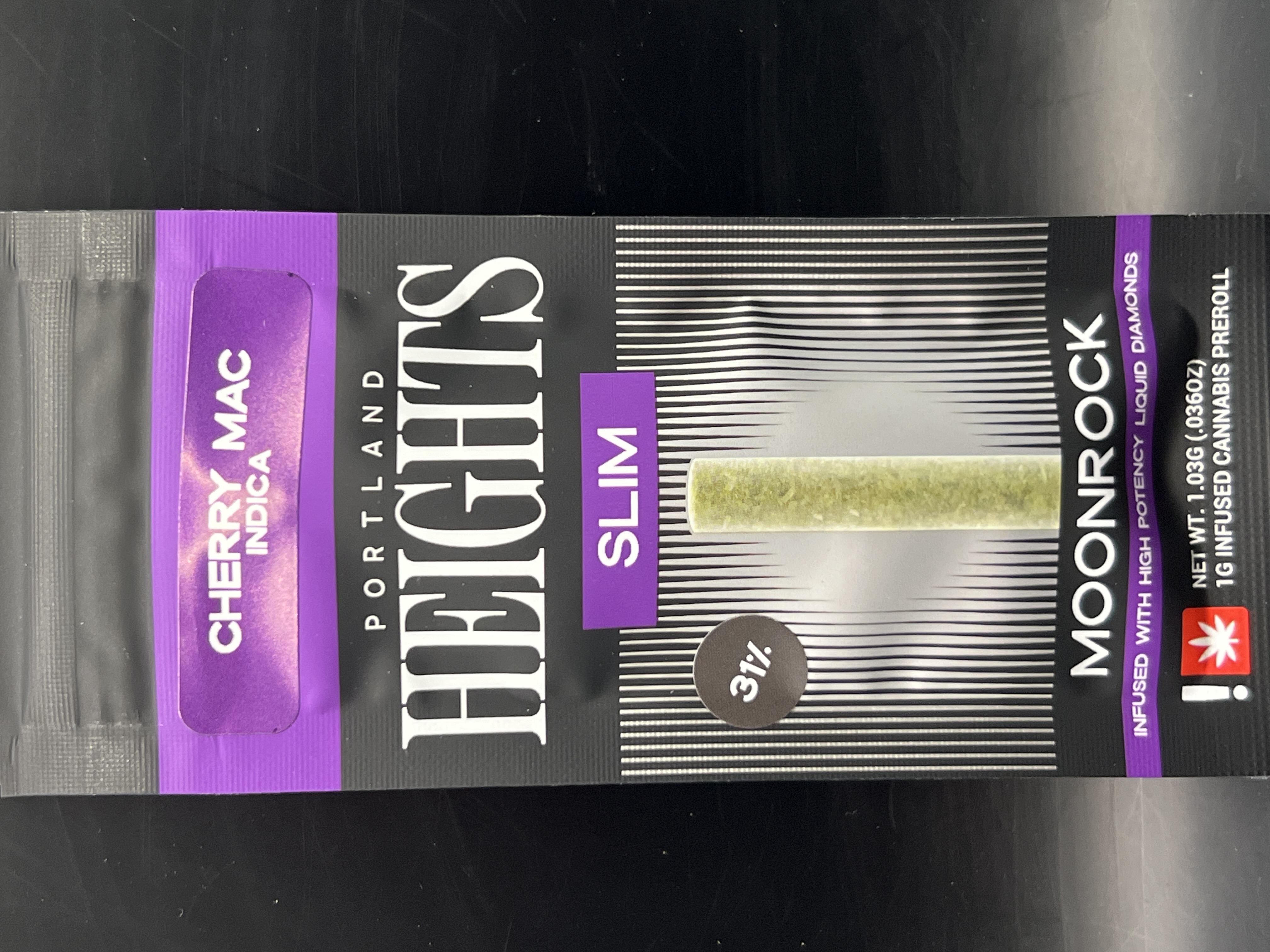Photograph of product: Portland Heights 'Cherry Mac' Moonrock Slims Pre-Roll
