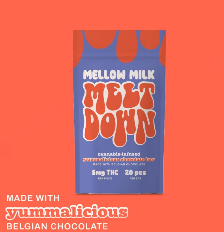 Photograph of product: Meltdown Chocolate Bar | Mellow Milk | 20pk (Hybrid)