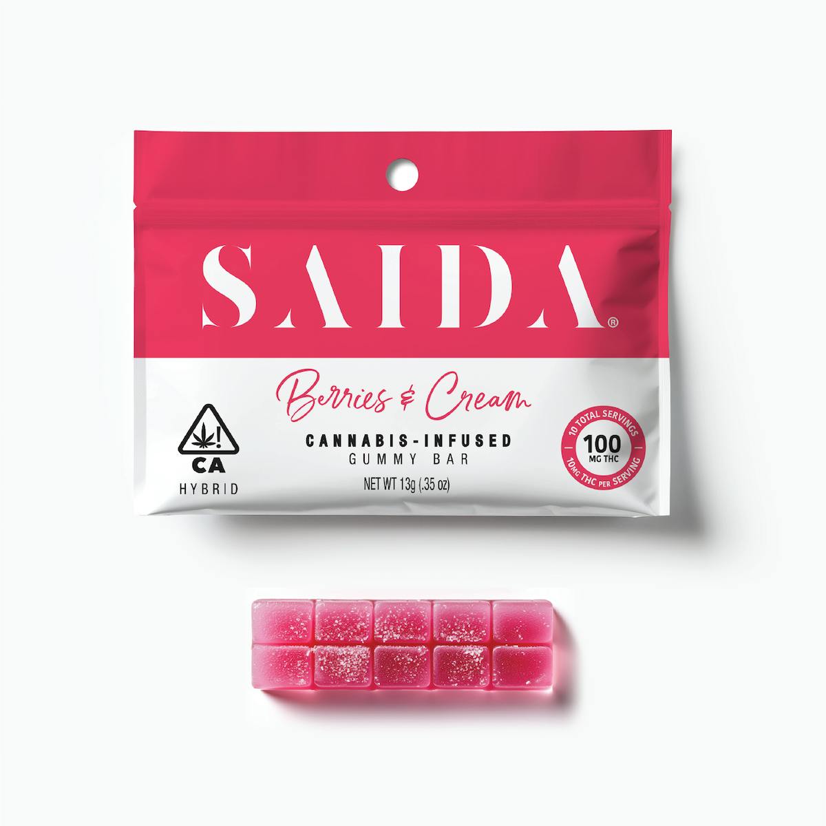 Photograph of product: BERRIES & CREAM (H) 100MG GUMMY BAR