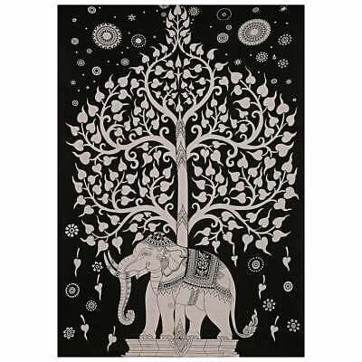 Photograph of product: Elephant Tree Tapestry - Black/White - 31" x 44.5"