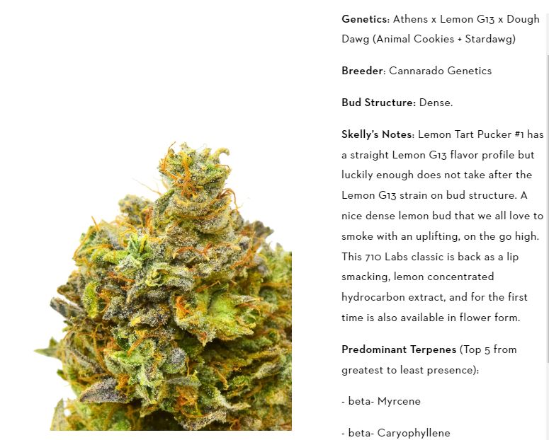 Photograph of product: 710 Labs Flower - Lemon Tart Pucker #1 - 14g