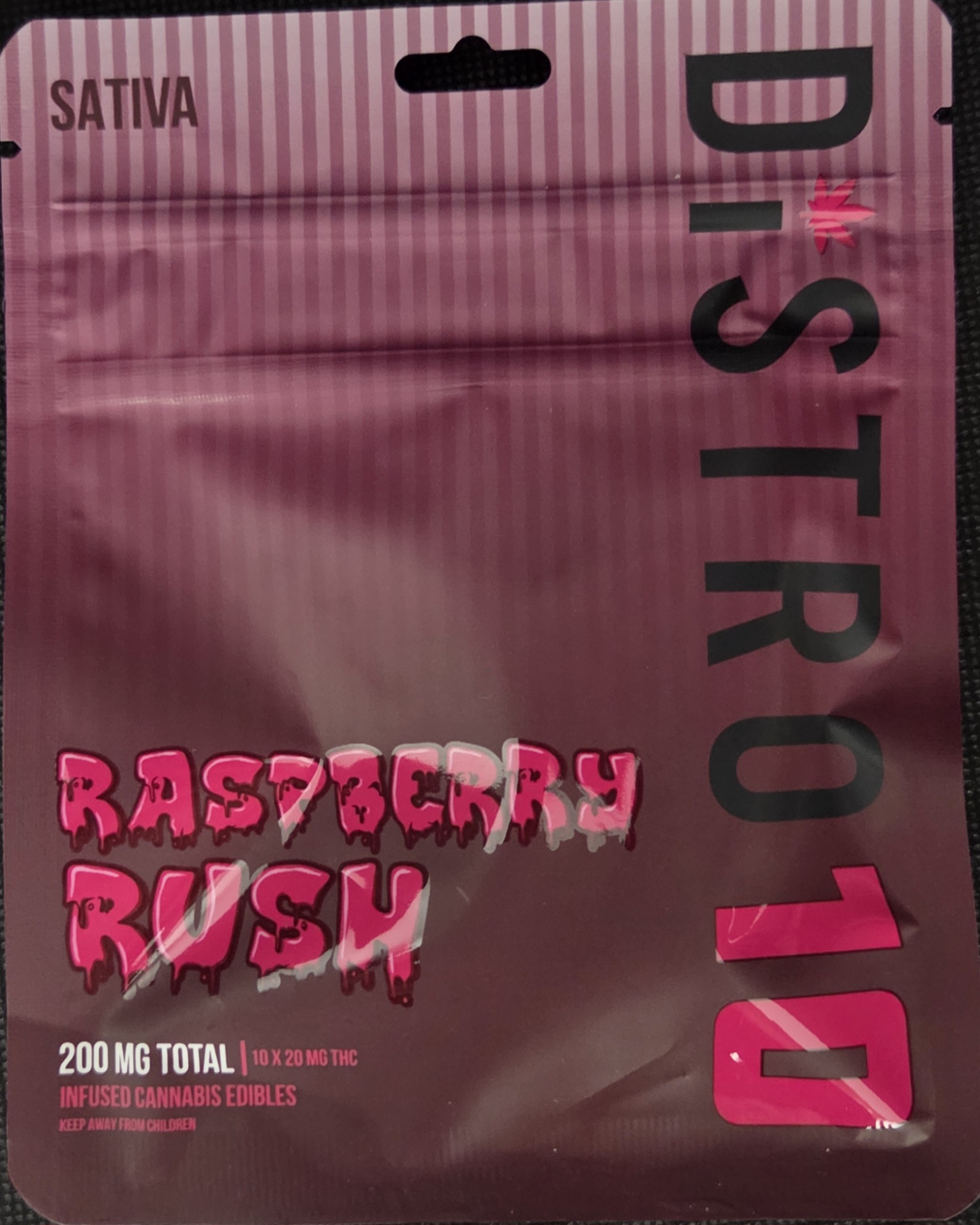 Photograph of product: Distro 10 - Raspberry Rush - 200mg