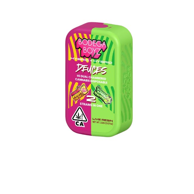 Photograph of product: Passion Fruit Diesel + Green Apple Kush Live Resin Dual Chamber AIO 1g - 