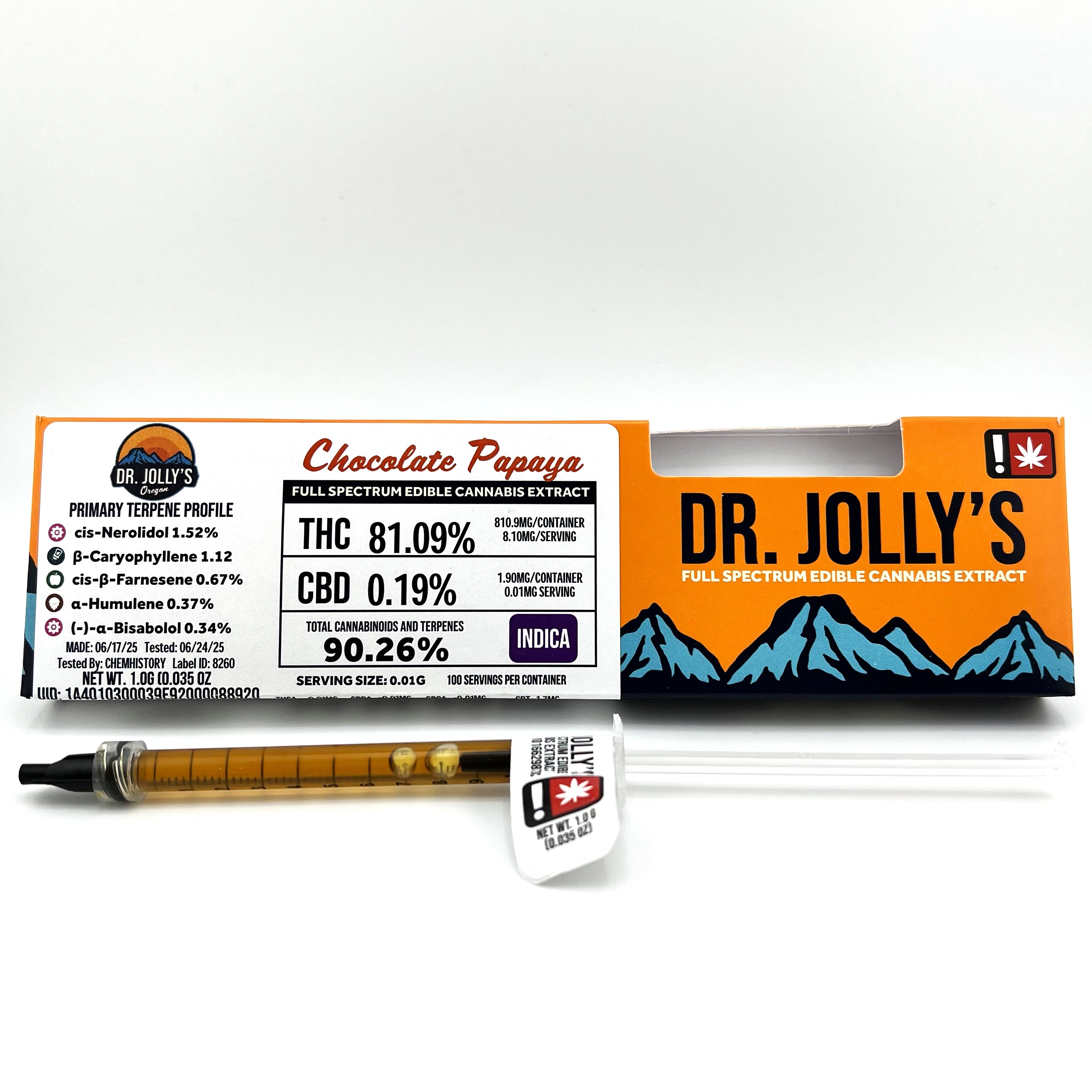 Photograph of product: Dr. Jolly's FECO RSO | Chocolate Papaya