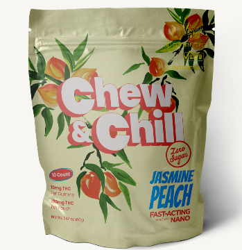 Photograph of product: Chew & Chill | Jasmine Peach | Hybrid | 100mg Gummies