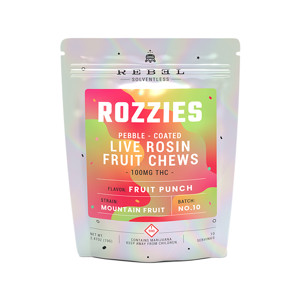Photograph of product: REBEL | Rozzies Rosin Gummies | Fruit Punch