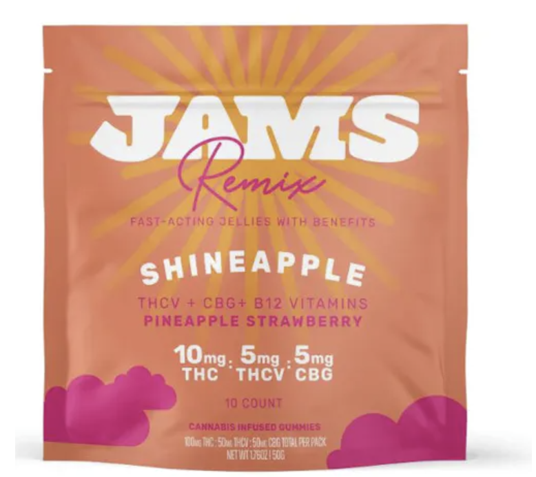 Photograph of product: Jams Jellies Remix Shineapple 100mg 10 pk