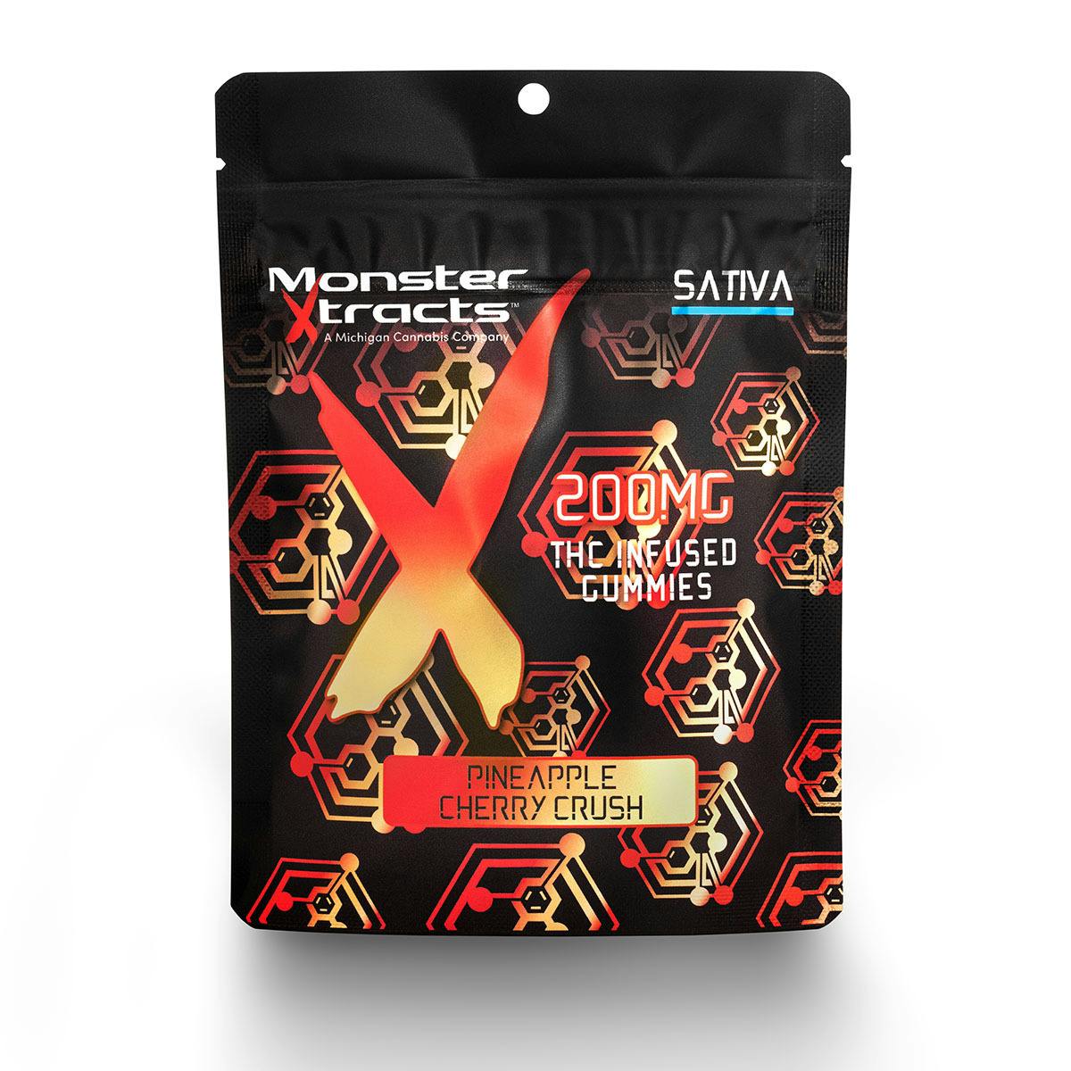 Photograph of product: MONSTER X PINEAPPLE CHERRY GUMMIES 200MG