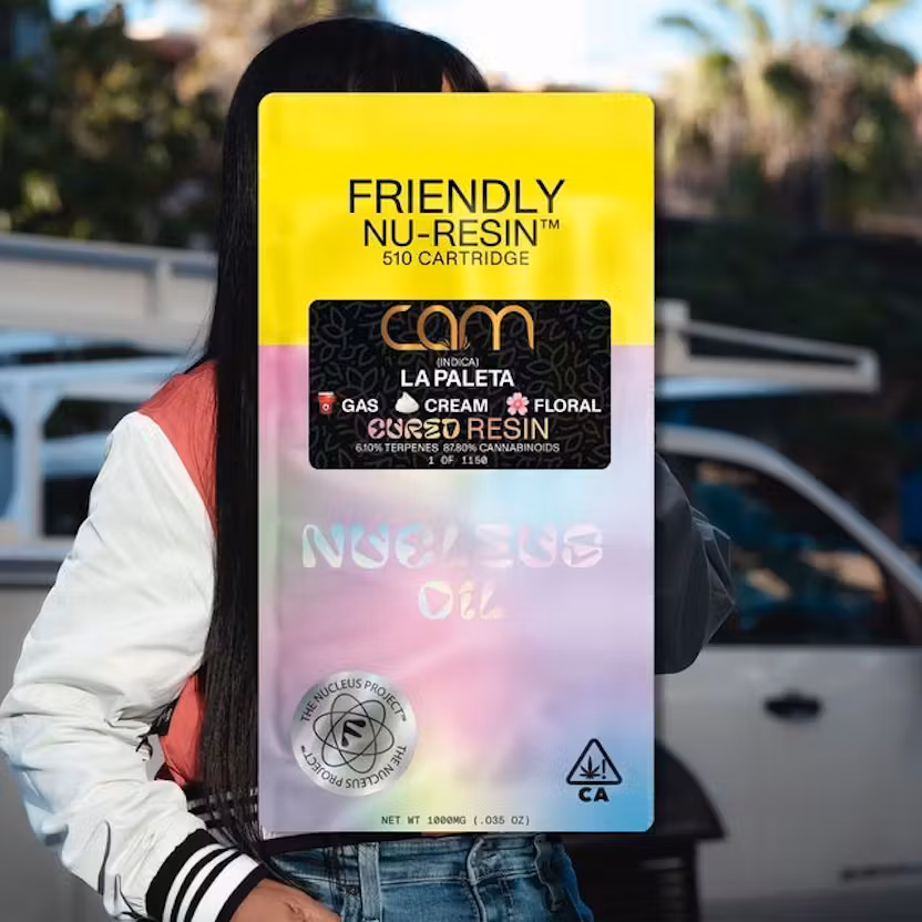 Photograph of product: Friendly x Sticky - Peach Panther - Cured Nucleus Cartridge