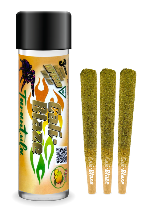 Photograph of product: Cali Blaze - Mango - 3g (3x1g) Infused Tarantula Pre-Rolls