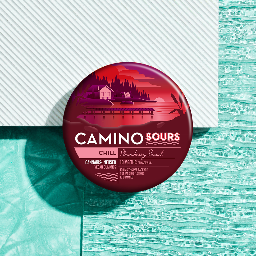 Photograph of product: Edible Gummies | Camino | Strawberry Sunset Sours - 10pk | 100MG