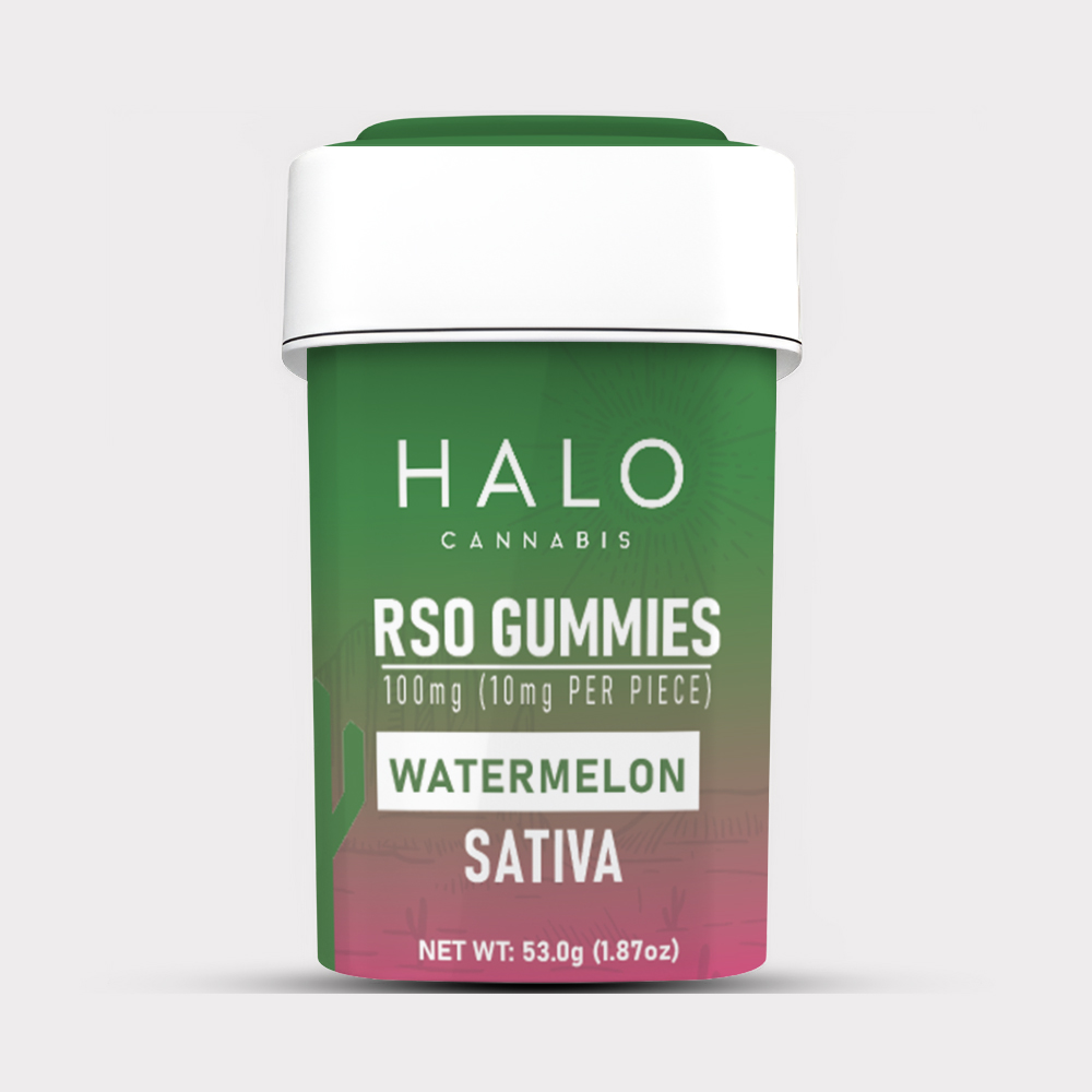 Photograph of product: Halo Oui'd RSO Gummies Watermelon 100mg - Oui'd