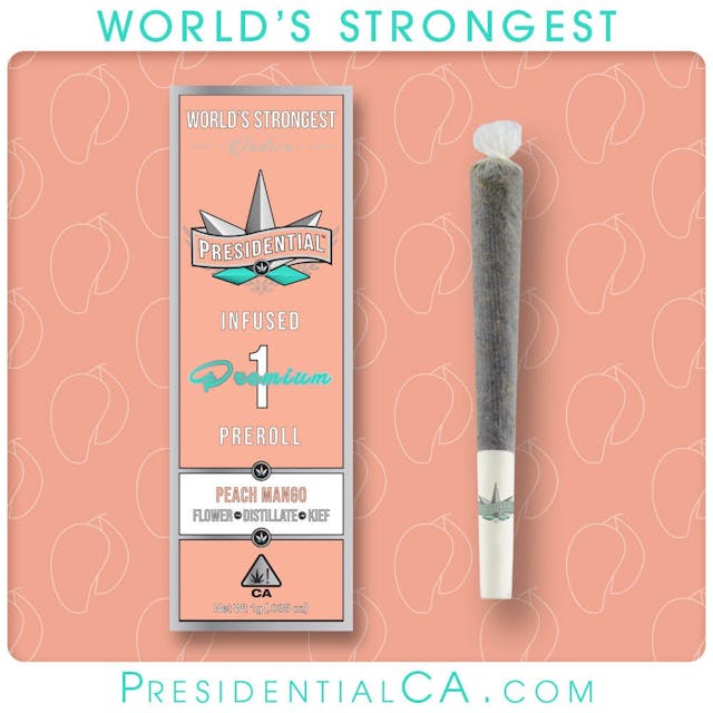 Photograph of product: Peach Mango Infused Preroll 1g - Moon Rock Preroll