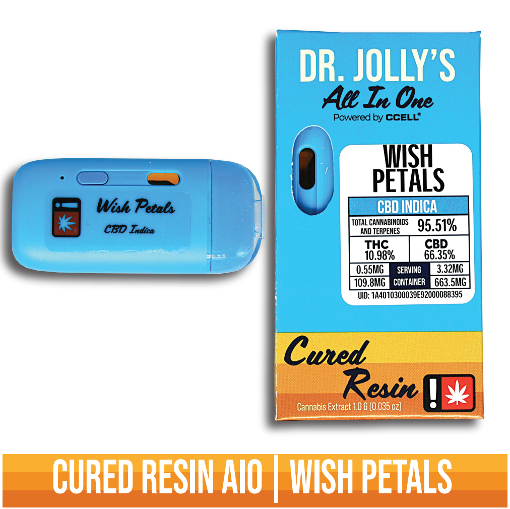 Photograph of product: 6:1 CBD:TH-oui Wish Petals Cured Resin Disposable | 1g