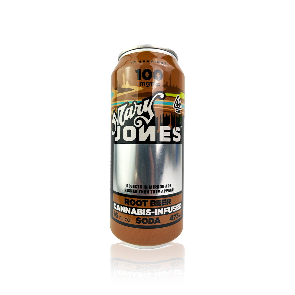 Photograph of product: 100mg Mary Jones Rootbeer Soda