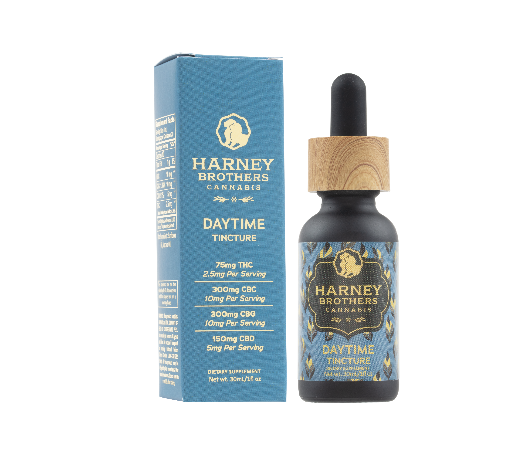 Photograph of product: Oral Liquids | Harney Brothers | Daytime Tincture | 75mg TH-oui | 300mg CBC | 300mg CBG | 150mg CBD