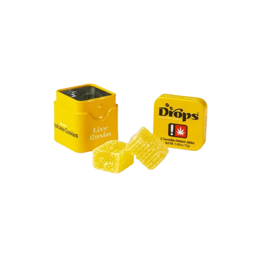 Photograph of product: Drops | Lemon Live Rosin Gummy (2 Piece) | 100mg