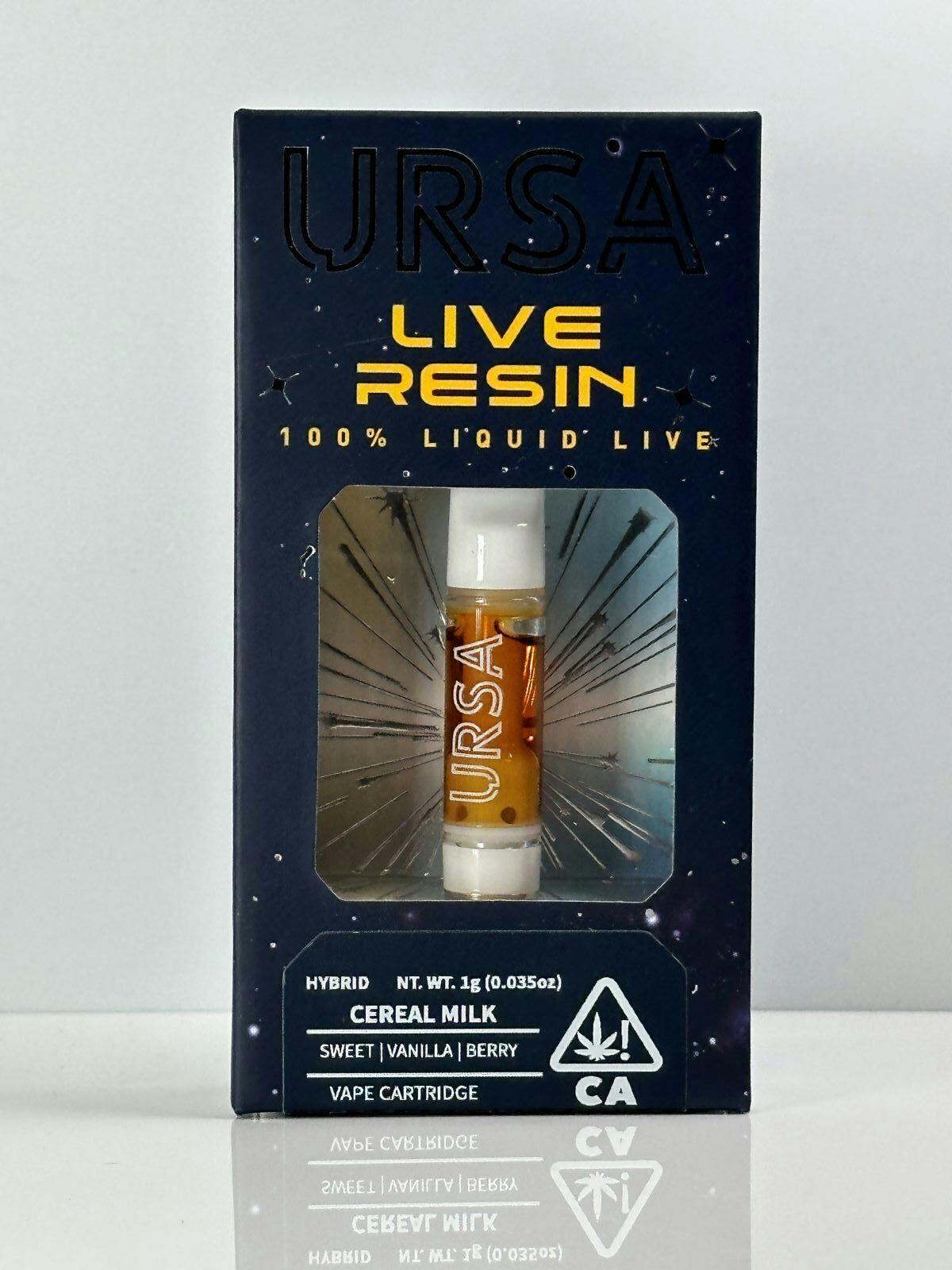 Photograph of product: URSA 1g Cereal Milk Live Resin 69%