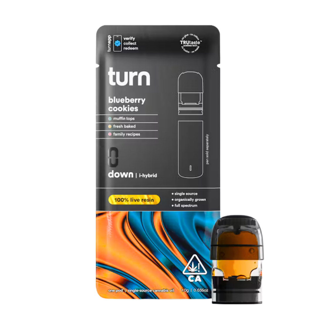 Photograph of product: BLUEBERRY COOKIES LIVE RESIN TURN DOWN POD