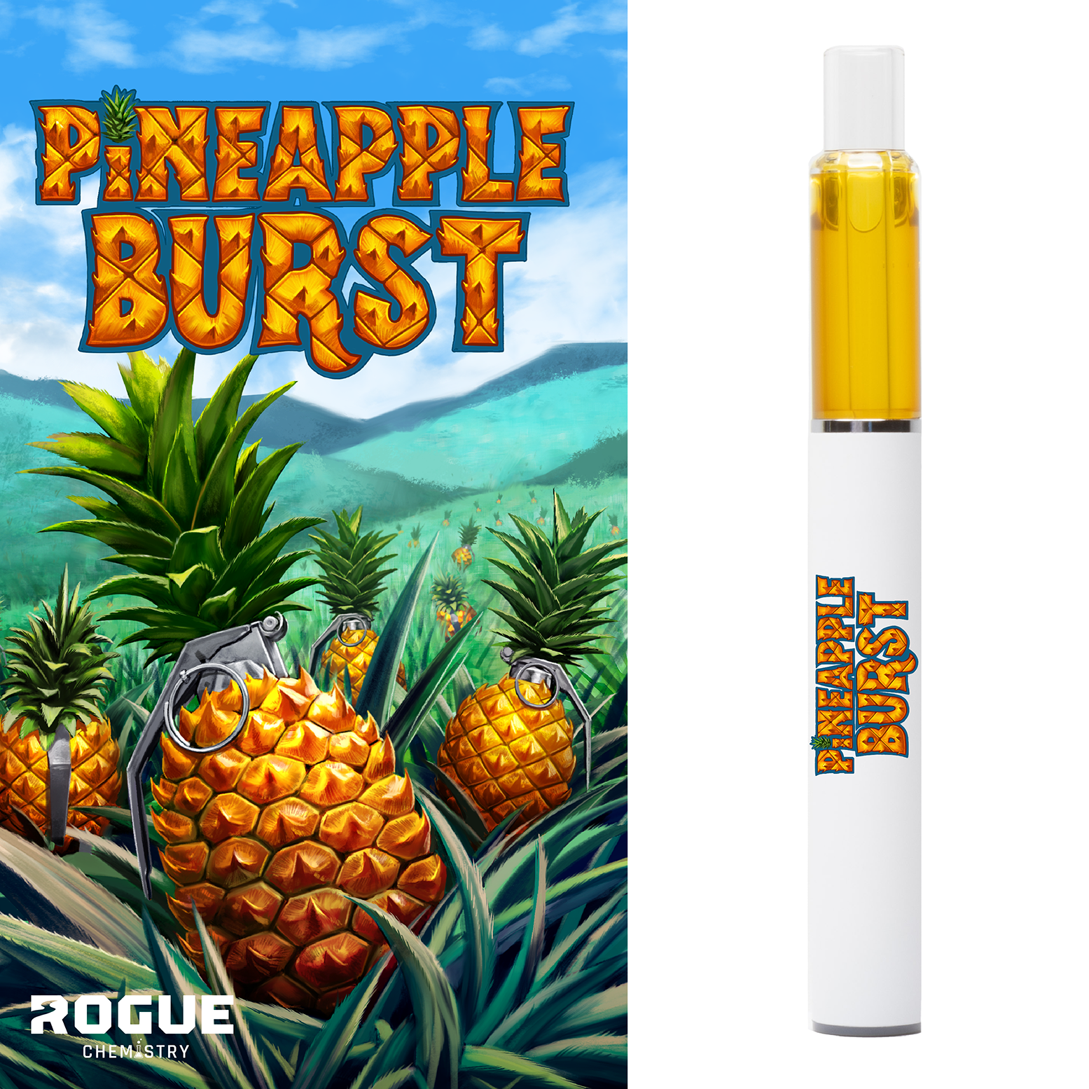 Photograph of product: Rogue Pineapple Burst All-In-One Live Resin Vape | 1g