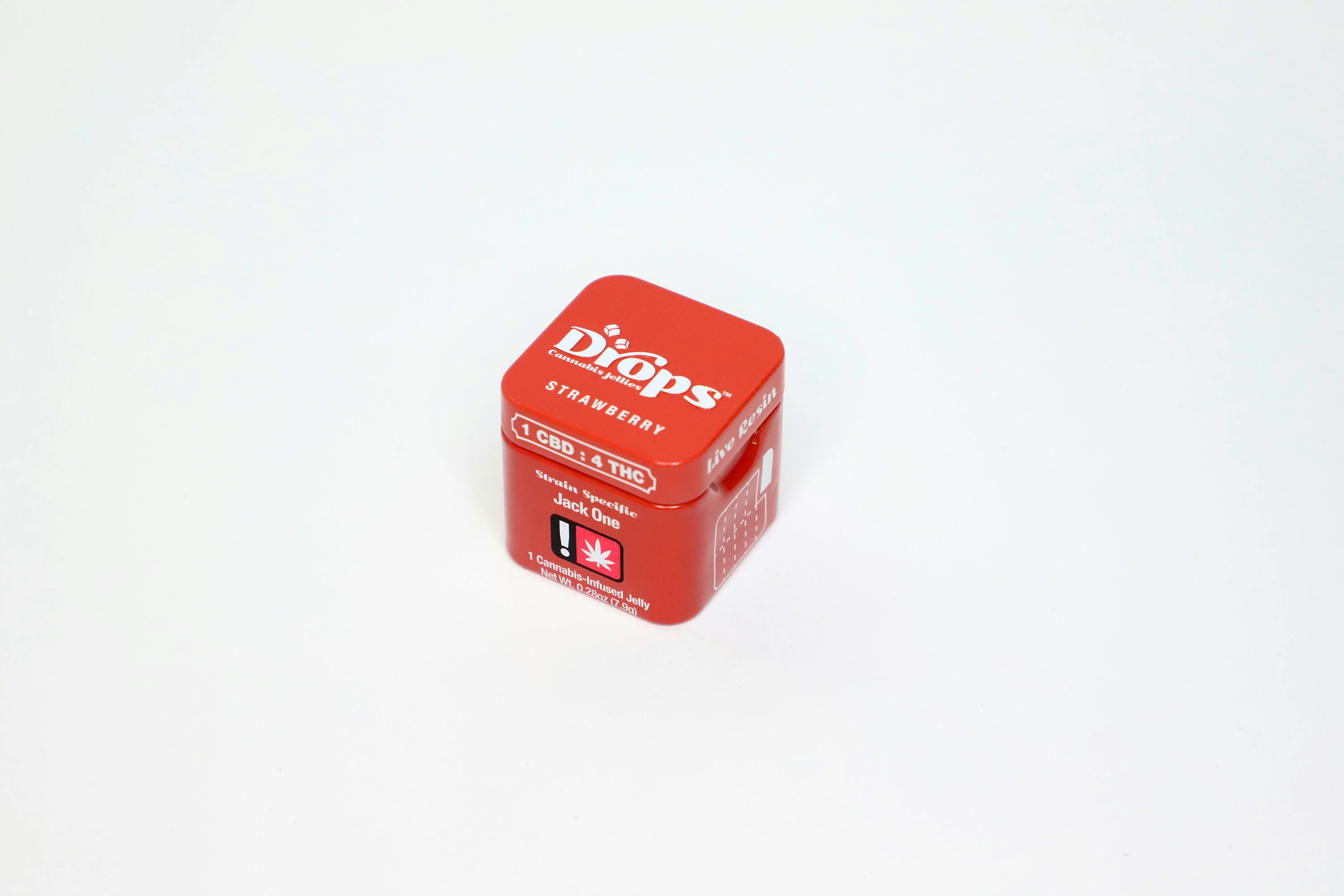 Photograph of product: Drops 100mg Strawberry Gummies