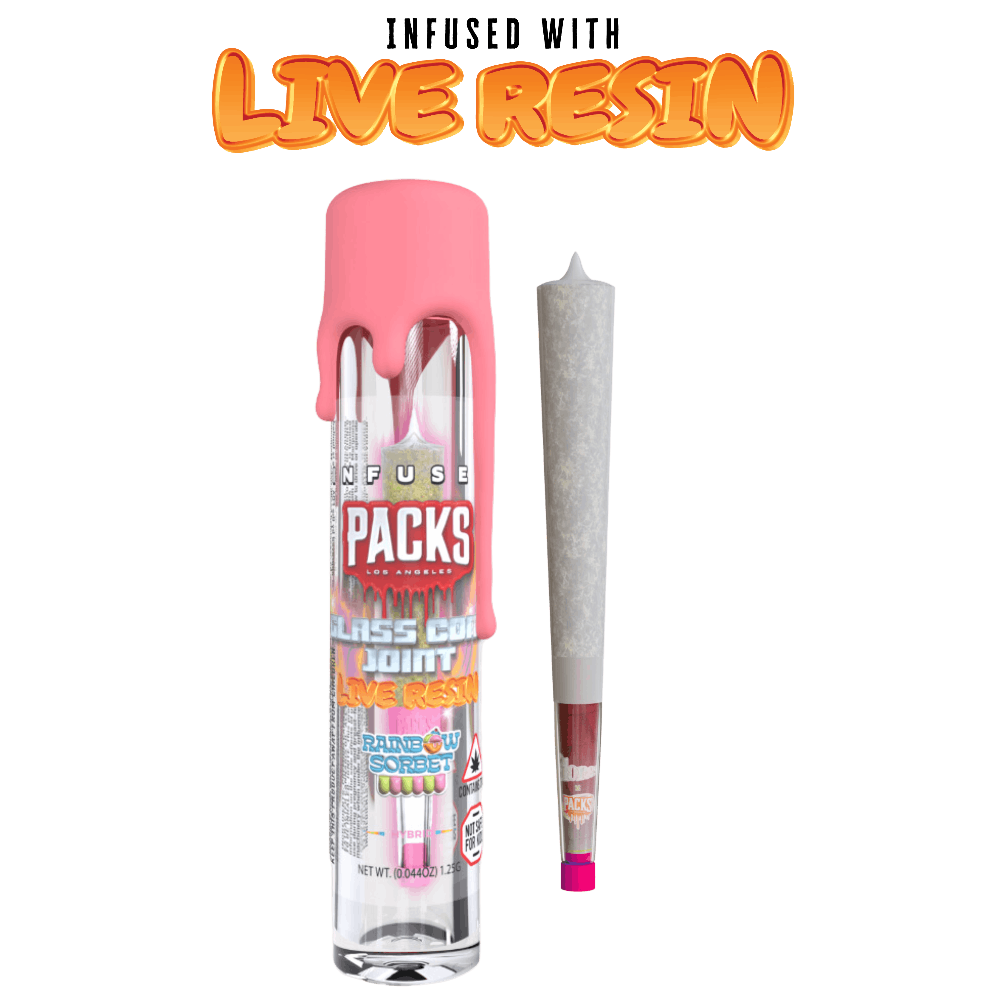 Photograph of product: Packs | Rainbow Shorbet Infused Pre-Roll | 1.0g