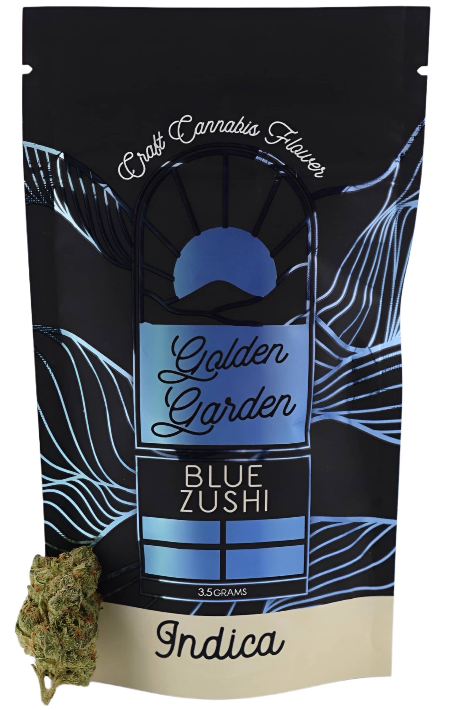 Photograph of product: Golden Gardens - Blue Zushi - Flower - 3.5g