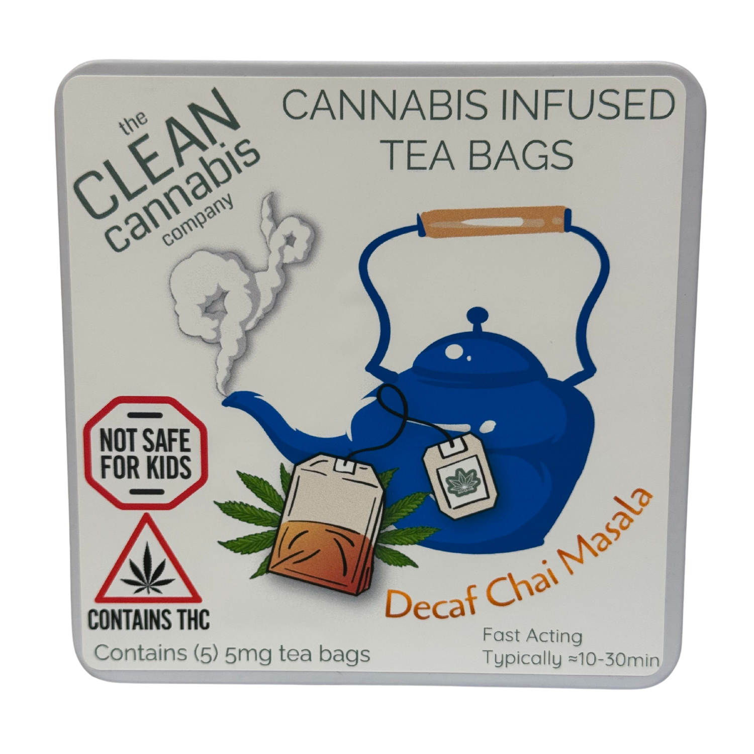 Photograph of Product: Cannabis Infused Fast Acting Tea Bags - Decaf Chai Masala I 25mg I The Clean Cannabis Company
