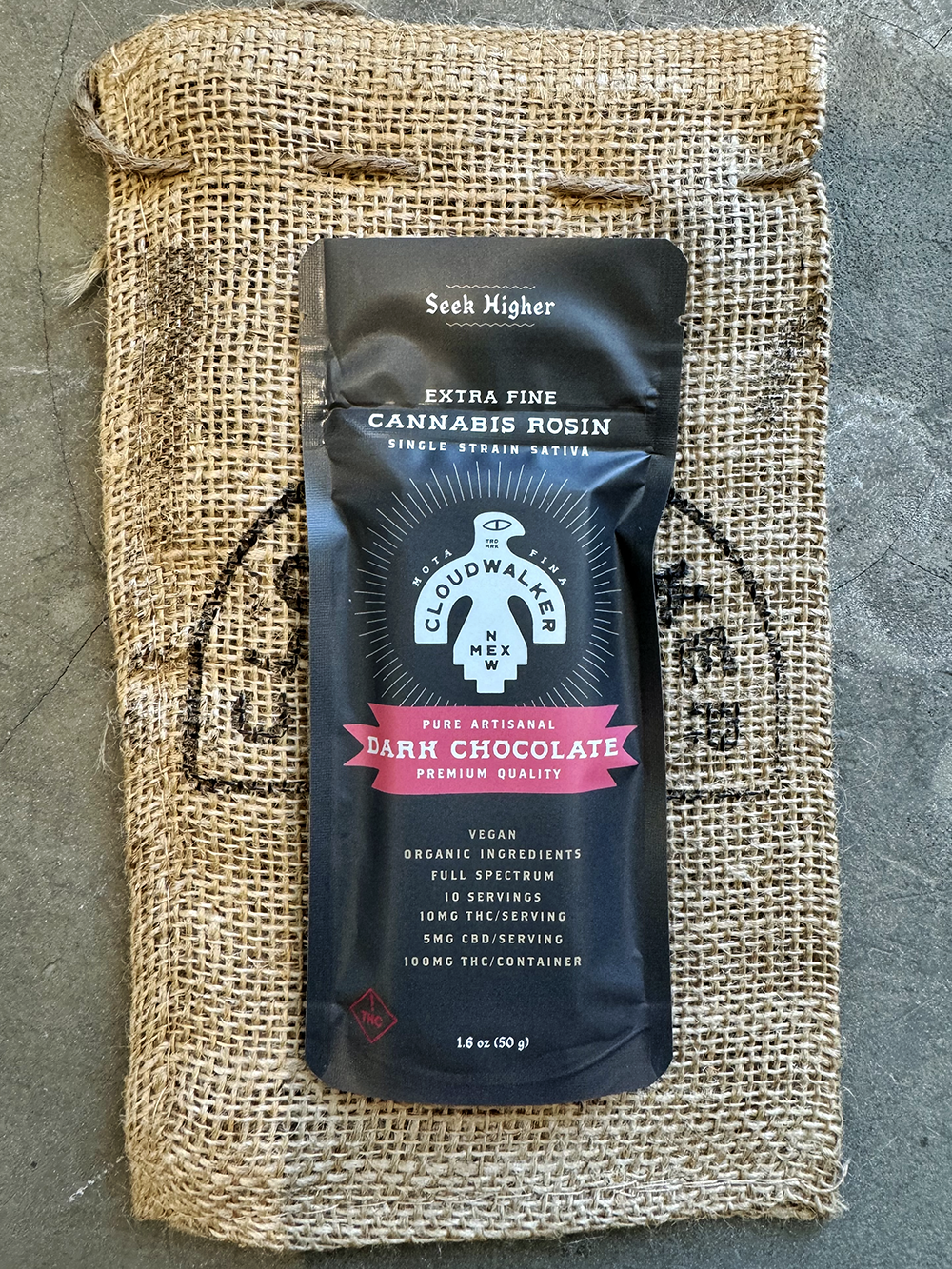 Photograph of product: Pure Dark Chocolate (50mg CBD/100mg TH-oui)