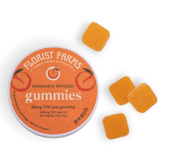 Photograph of product: Peach "Calm" Gummies 100mg