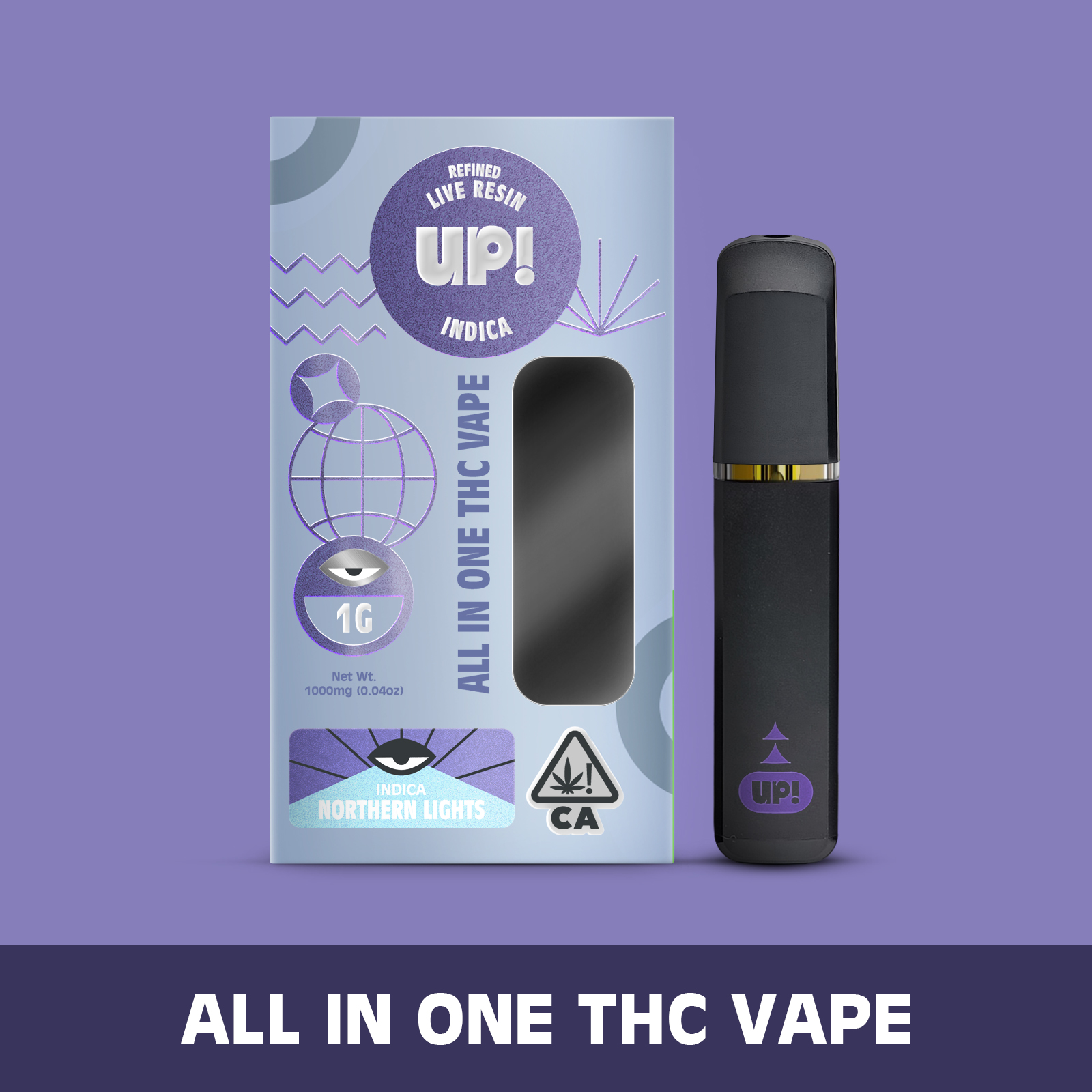 Photograph of product: UP! - Northern Lights (Oui'd) Live Resin All-In-One Vape