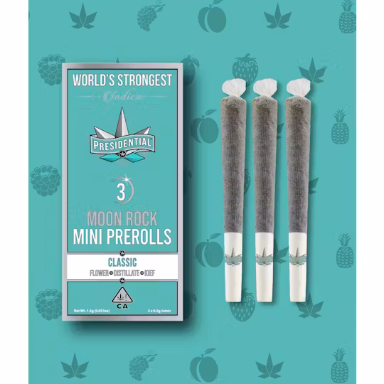 Photograph of product: Classic [I] | Pee-Wee Moon Rock Mini Pre-rolls (3pk) | Presidential