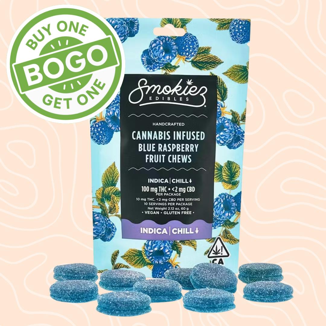 Photograph of product: Blue Raspberry Oui'd 100mg TH-oui Fruit Chews