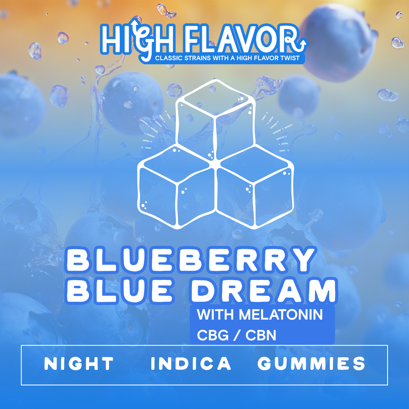 Photograph of product: Blueberry Blue Dream I Night I Gummy with Melatonin | 10 Pack (20 Servings) (90-110mg)