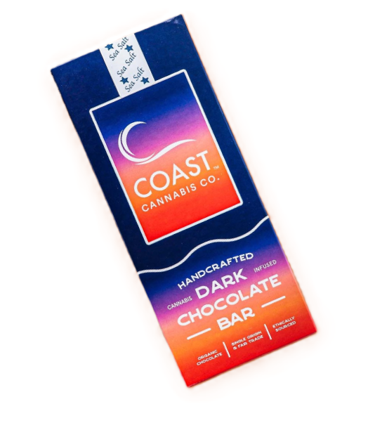 Photograph of product: Dark Chocolate Sea Salt | 5mg Chocolate Bar 20Pk | Coast