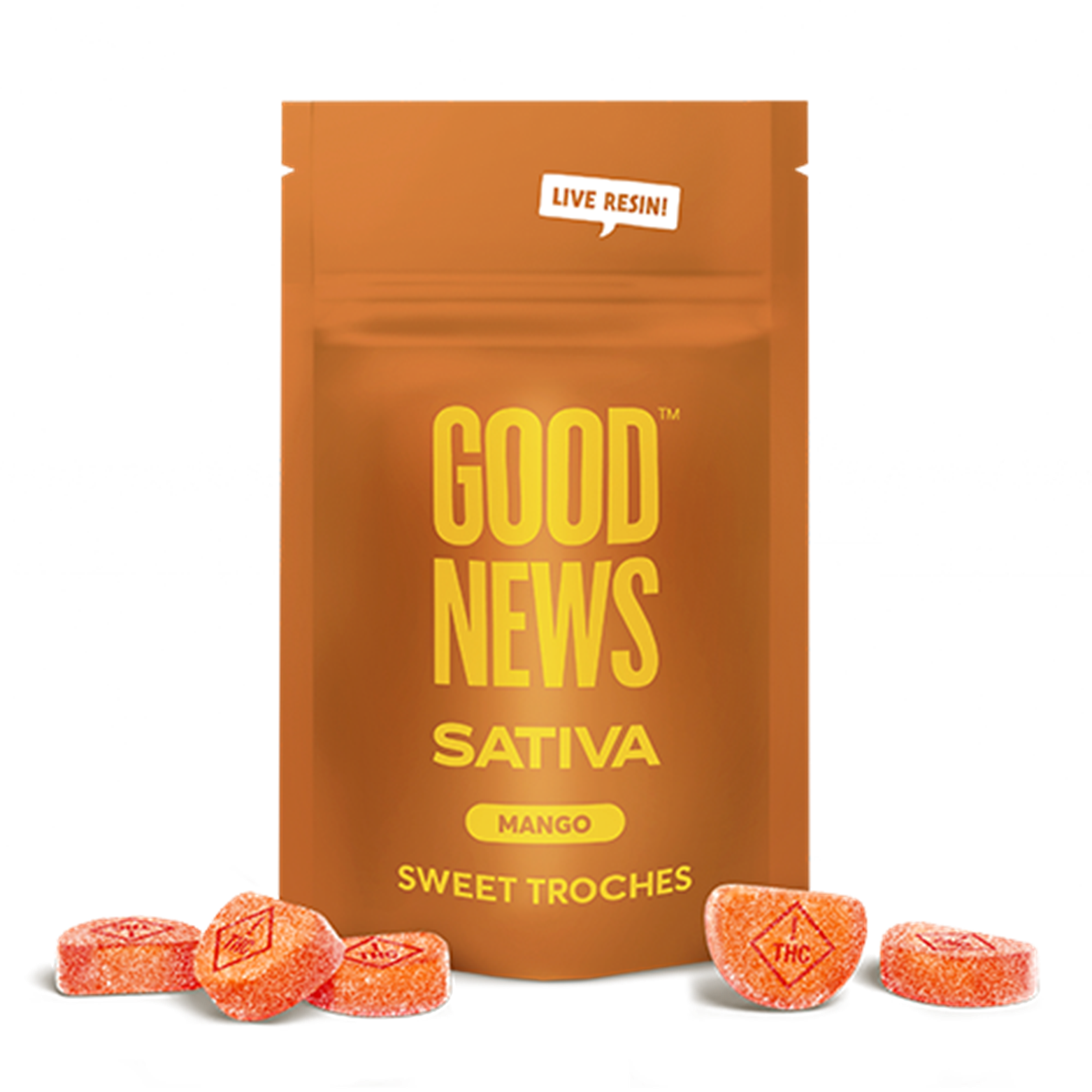 Photograph of product: Live Resin Mango Troches 100mg (10-Pack | 10mg Each)