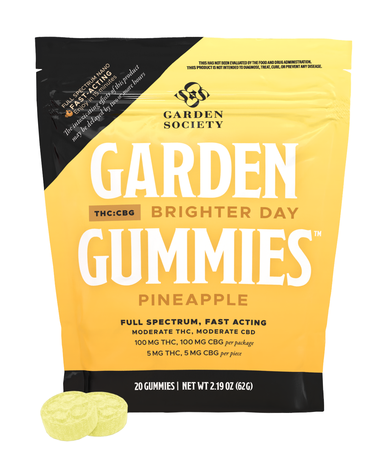 Photograph of product: Pineapple Oui'd | 1:1 TH-oui:CBG 100mg | 20pk