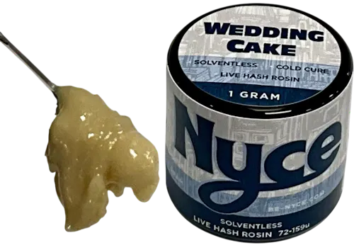 Photograph of product: NYCE Wedding Cake Cold Cure Solventless Live au chocolat Rosin