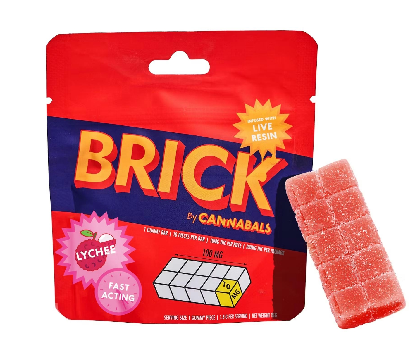 Photograph of product: Cannabals | Lychee | 100mg Live Resin Brick