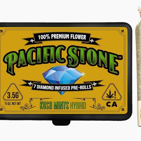 Photograph of product: Pacific Stone - Diamond Infused - Kush Mints - .5g - 7pk Prerolls - 